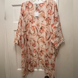 Anne Klein White and Rose Clay Top/Coverup